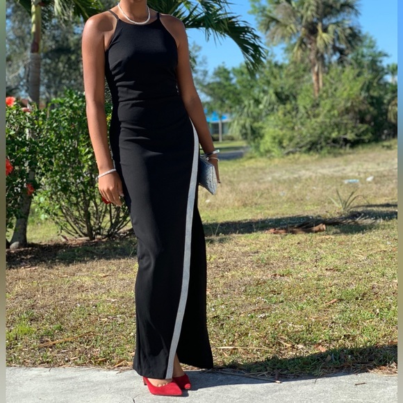 BCX Womens Black Lined Sleeveless Round Neck Full-Length Cocktail Gown Dress S - Picture 2 of 3